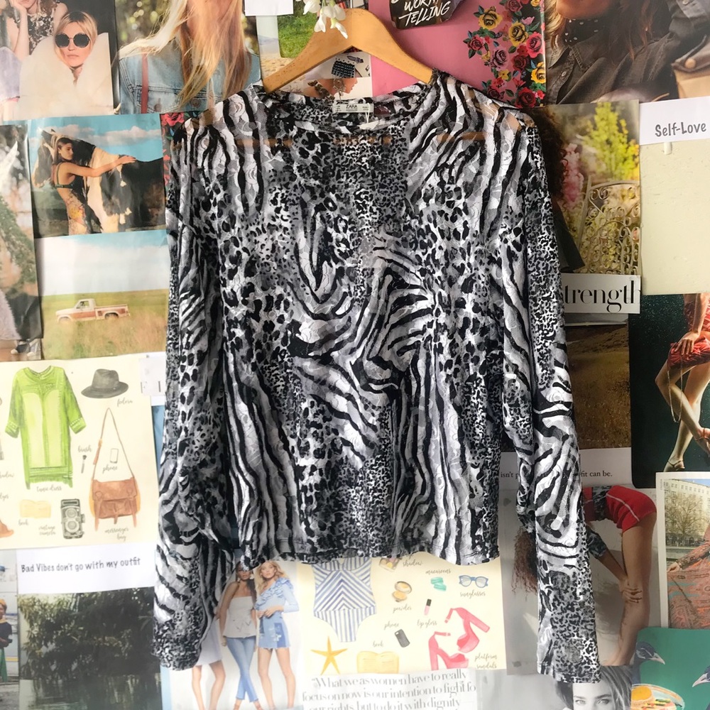 Zara Animal Print Blouse
